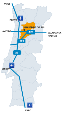 Mapa - Como chegar a S. Pedro do Sul
