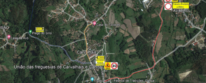 Aviso - Condicionamento de trnsito - Saneamento Carvalhais - 1 fase