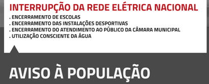 AVISO -  Interrupo da rede eltrica nacional